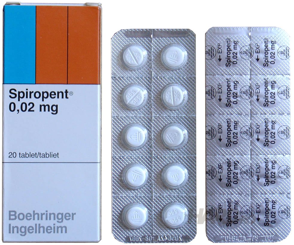 Spiropent Hydrochloride Boehringer Ingelheim 100tabs 0.02mg Sale UK